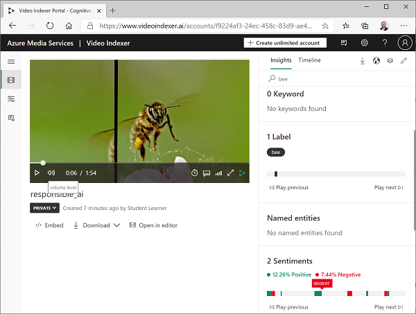 Video Analyzer search results for Bee