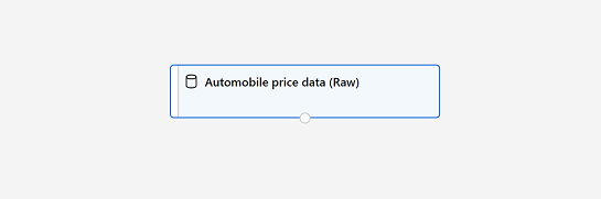 デザイナー キャンバス上の Automobile price data データセットのスクリーンショット。