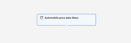 Captura de tela do conjunto de dados de preços de Automóveis na tela do designer.