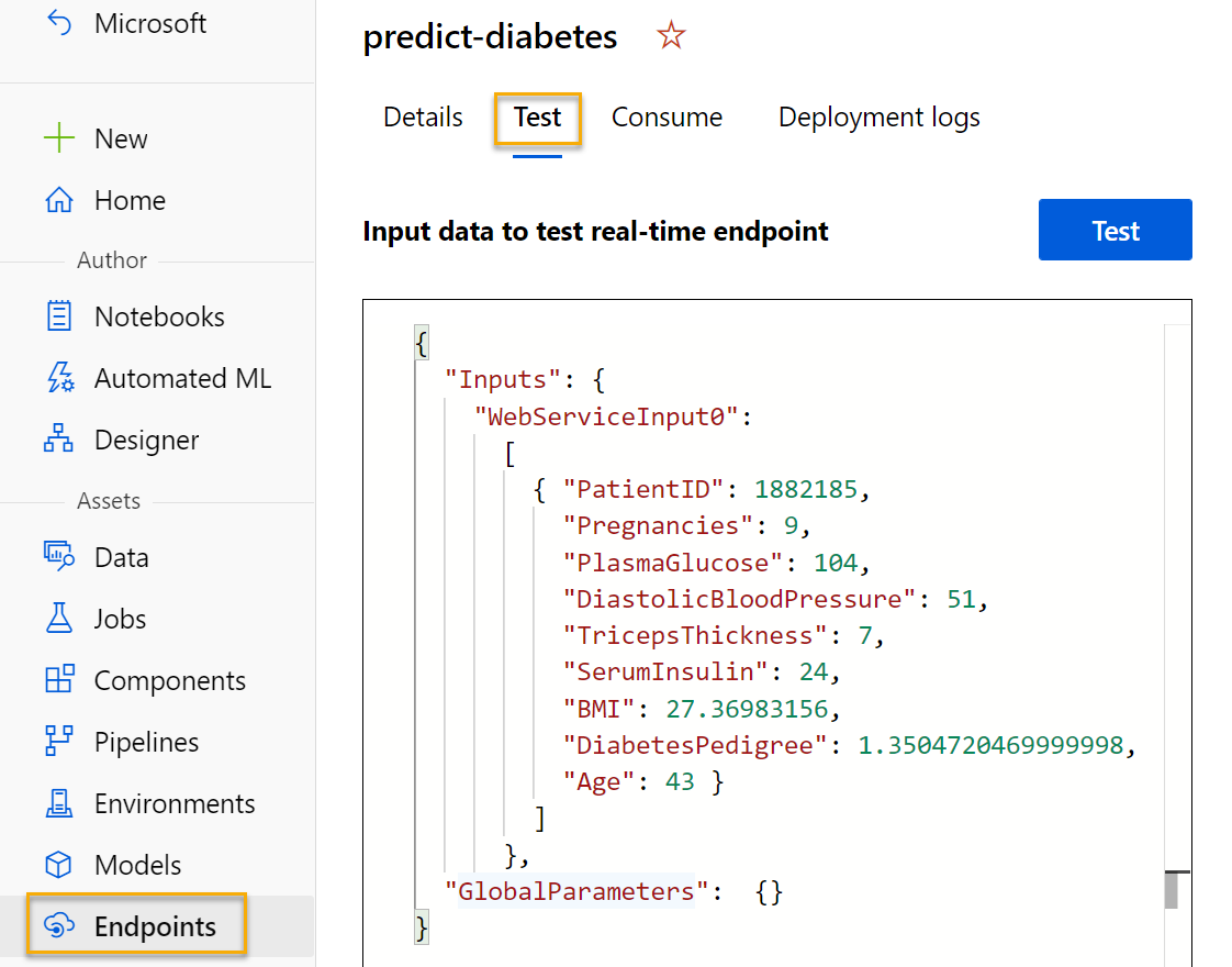 左侧窗格中“终结点”选项位置的屏幕截图。