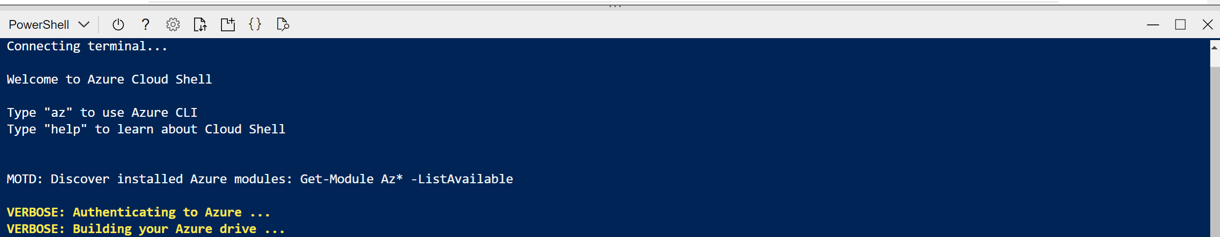 Wait for PowerShell to start.