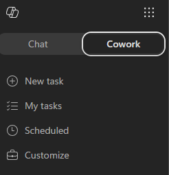 Microsoft 365 Copilot showing Cowork highlighted in a white box