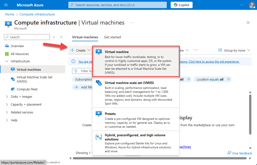 Screenshot of the server manager menu with the alert icon displayed.