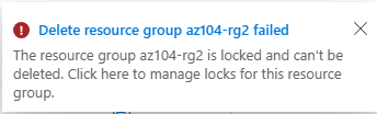 Screenshot dell'errore di eliminazione del messaggio.
