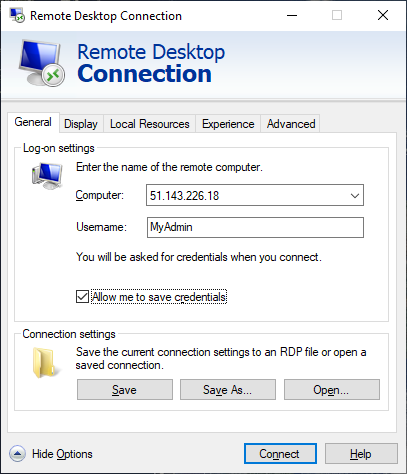 RDP connection to srv-workload-01