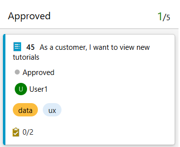 カードに表示されている 2 つの新しいタグのスクリーンショット。