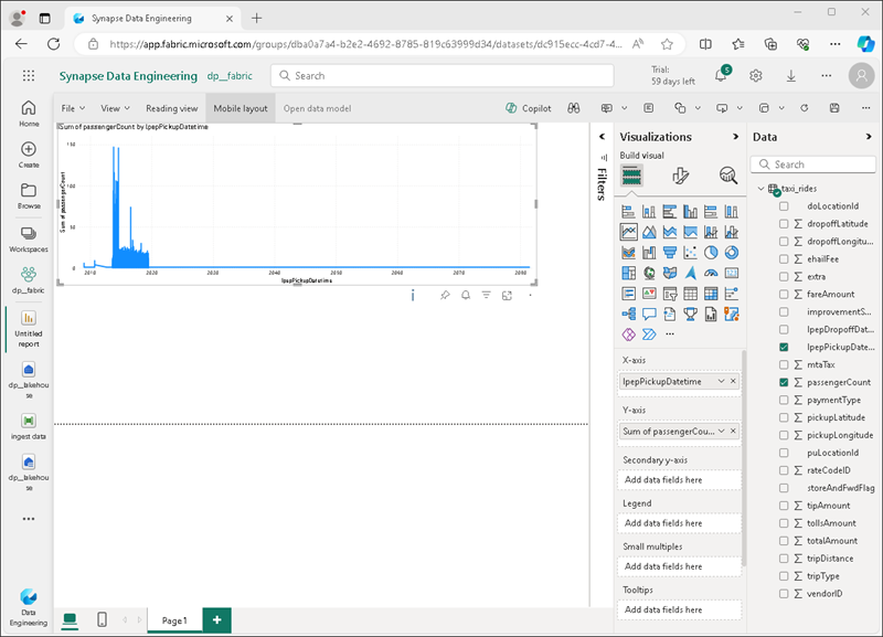 Captura de pantalla de un informe de Power BI