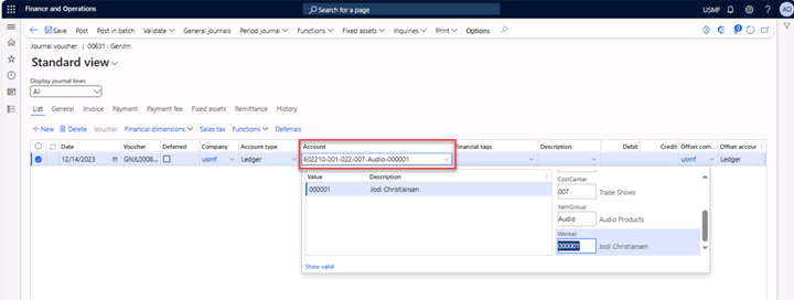 Account structure selection