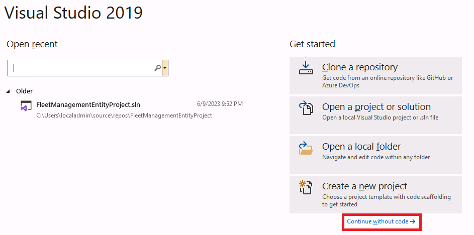 Visual Studio 2019 popup