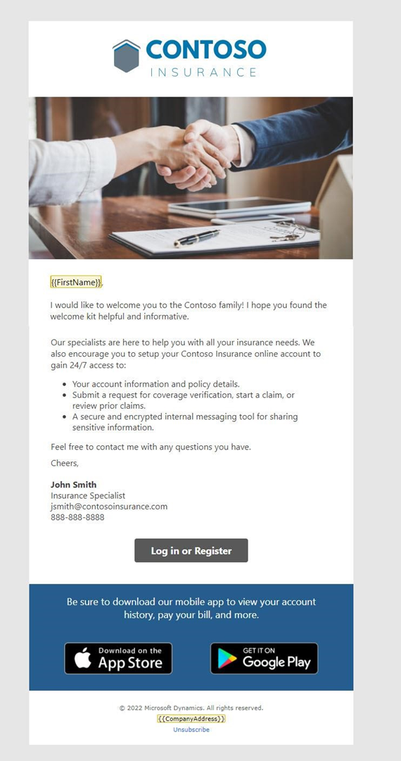 Screenshot of Welcome Email 2.