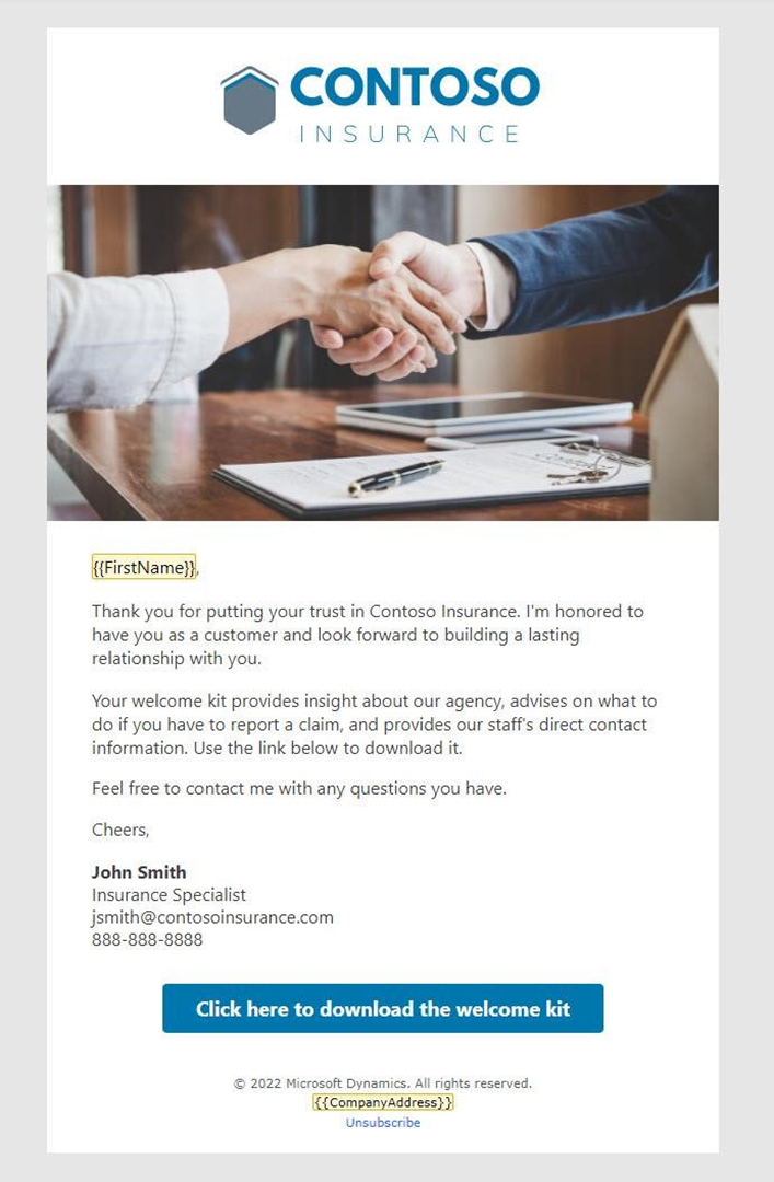 Screenshot of Welcome Email 3.