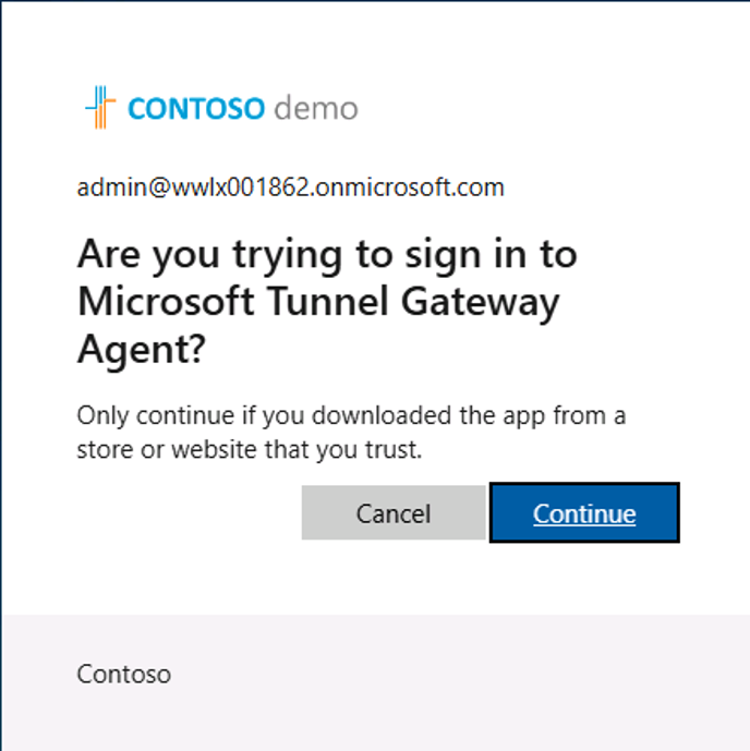 Screenshot of the LIN-SRV1 terminal showing the device code used to authenticate the Microsoft Tunnel Gateway agent at microsoft.com/devicelogin.