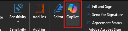 Copilot icon in Word.