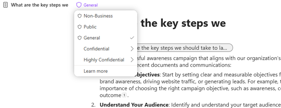Screenshot showing share and notify in pages.