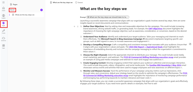 Screenshot showing pages app.