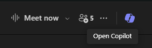 Screenshot showing Open Copilot in Teams Chat.