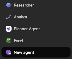 Screenshot showing new agent link.