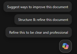 Copilot icon in Word.