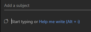 Screenshot showing the custom prompt option in Copilot for Outlook.