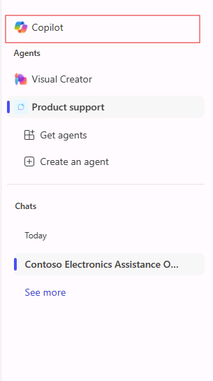 Screenshot of the Copilot button in the sidebar of Microsoft 365 Copilot.