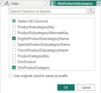 Expand column