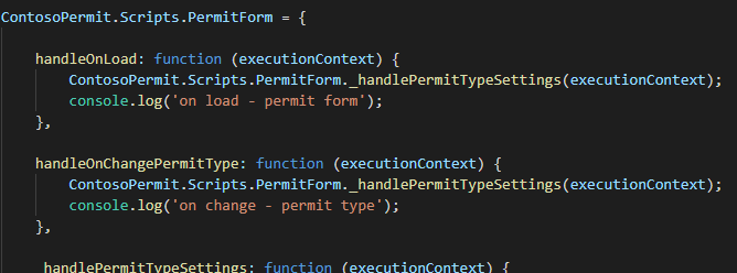 handle on load and handle in change functions - screenshot