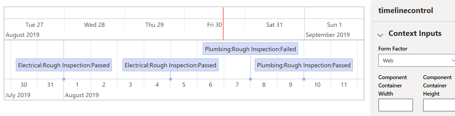 Timeline control with data - screenshot