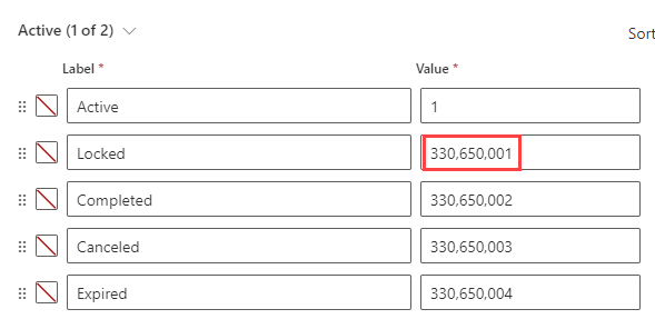 Permit Status Reason option values - screenshot