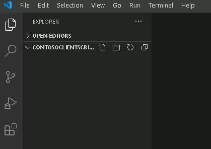 ContosoClientScripts folder in Visual Studio Code - screenshot