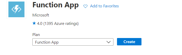 Create function app - screenshot
