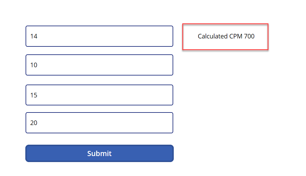 Calculation result - screenshot