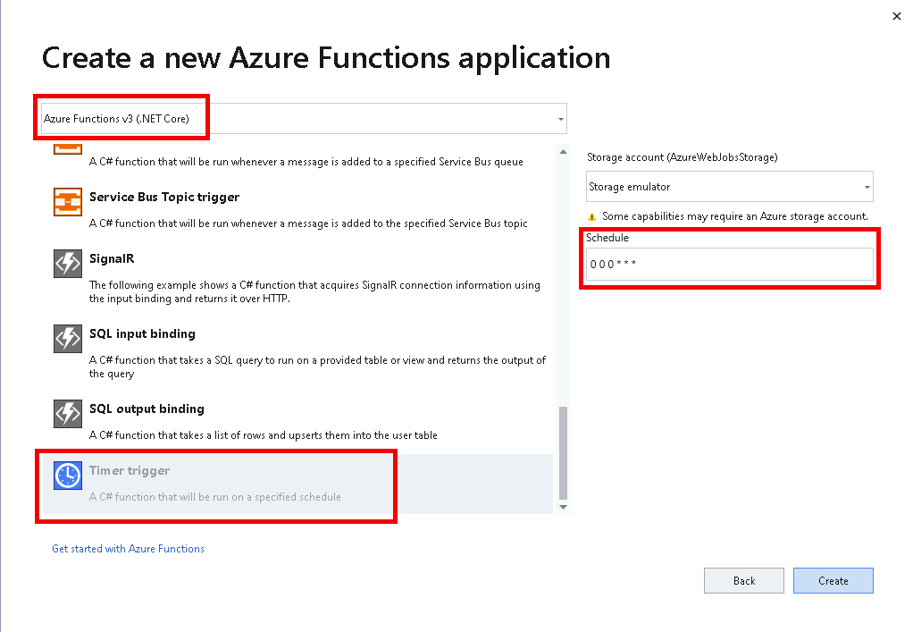 Azure function application - screenshot