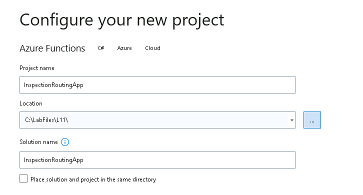 Visual Studio configure project - screenshot