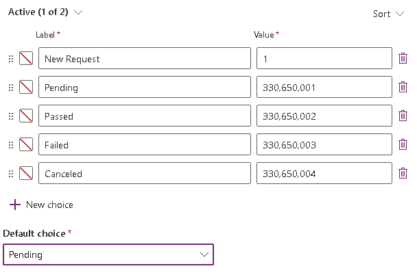 Inspection Status Reasons - screenshot