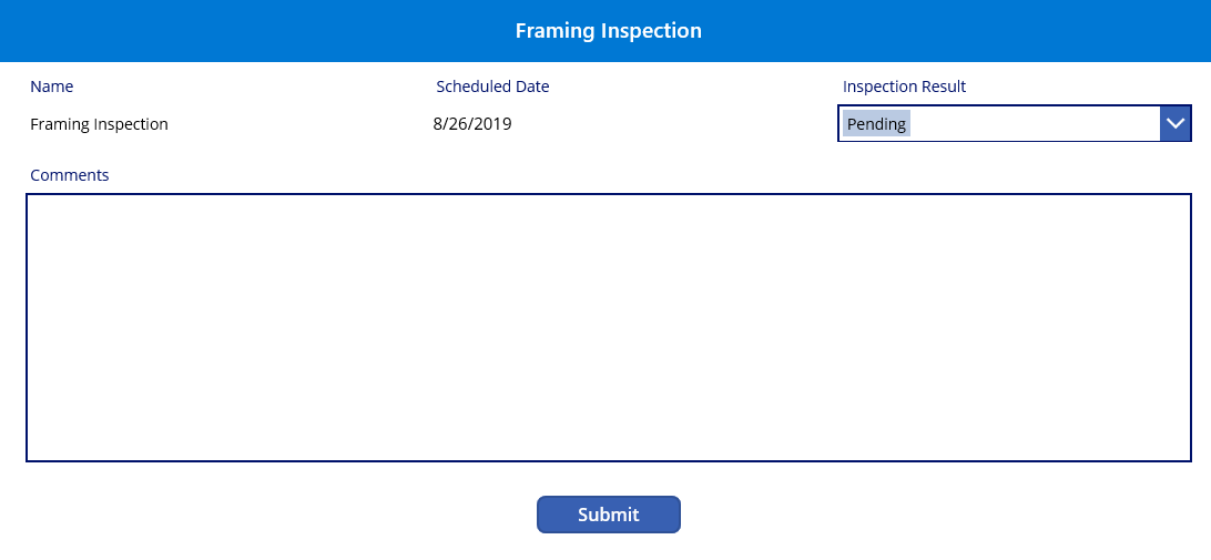 Form layout - screenshot