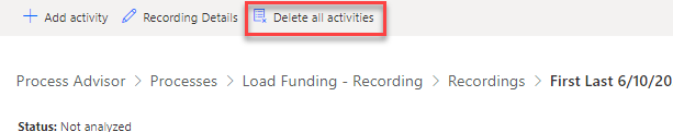 delete activities that were auto created