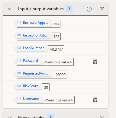 summary of input variables