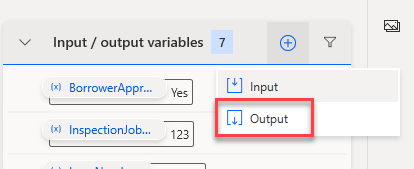 add output variable