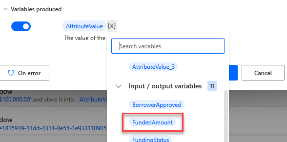 select funded amount