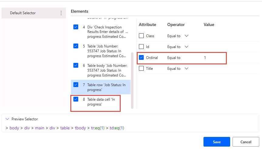 Table data row