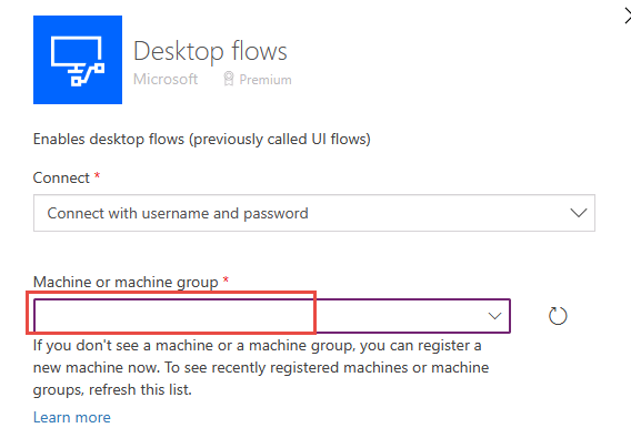 set the connections for the desktop flow