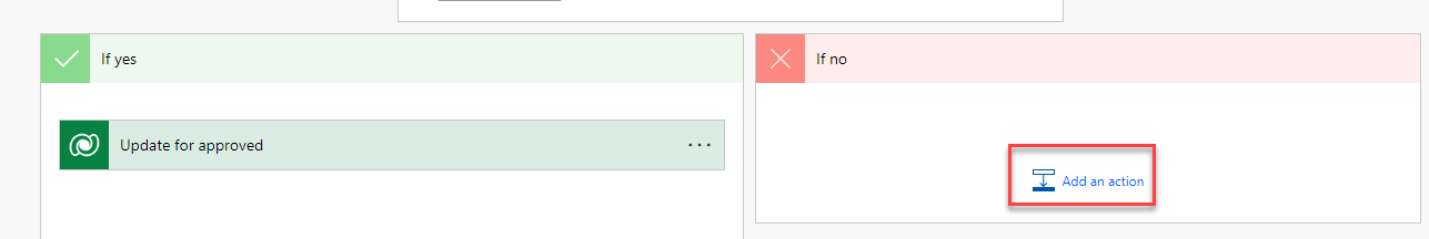 add an action on the no branch