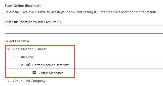 Screenshot der Identitätsspalte der CoffeeMachines-Tabelle.