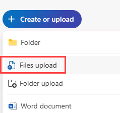 Captura de pantalla de la carga de archivos de OneDrive.