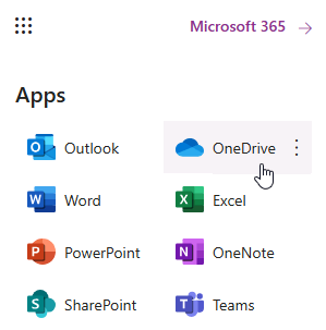 OneDrive アイコンのスクリーンショット。