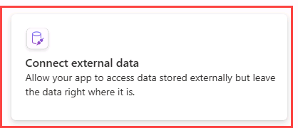 Captura de tela do bloco Conectar dados externos.
