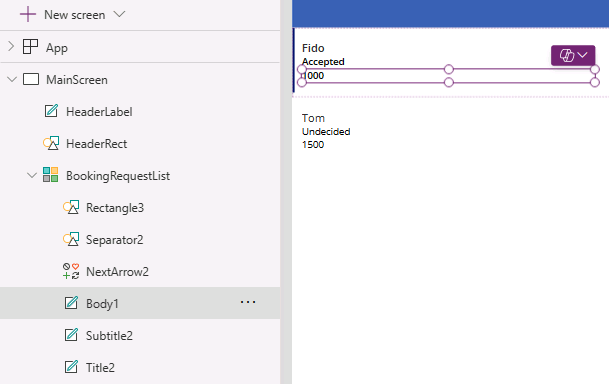 Screenshot of body field selected.