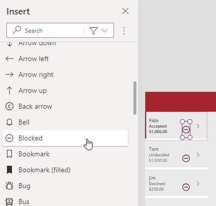 Screenshot of editing the gallery.