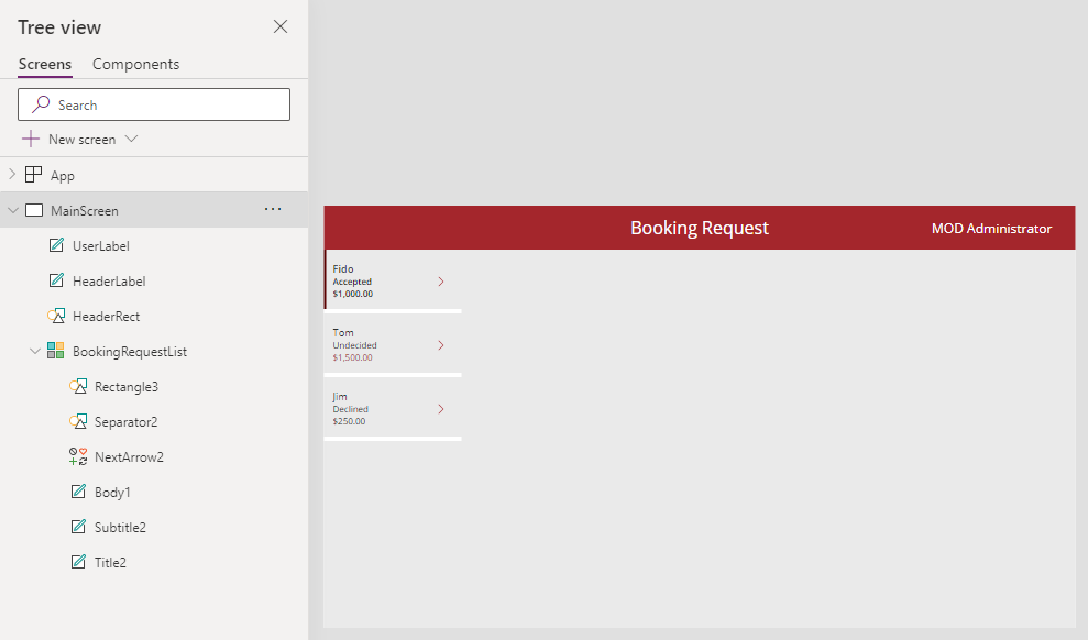 Screenshot of the main screen with personalization.