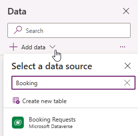 Screenshot of select data source.